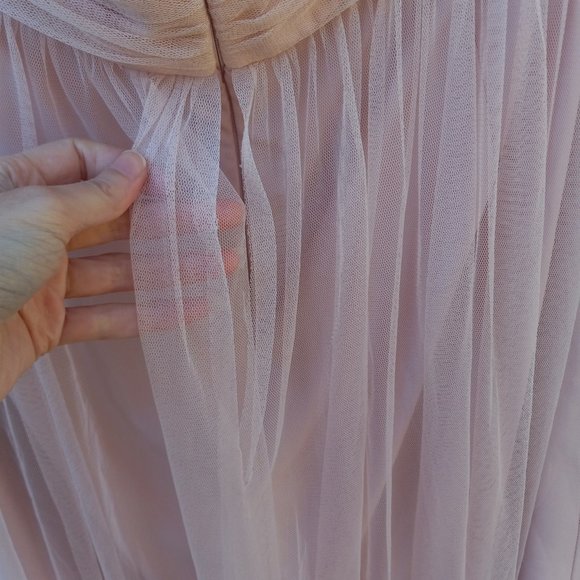 Amsale Strapless Pink Tulle/Chiffon Gown Size 20 Balletcore Barbiecore Princess - Picture 8 of 16